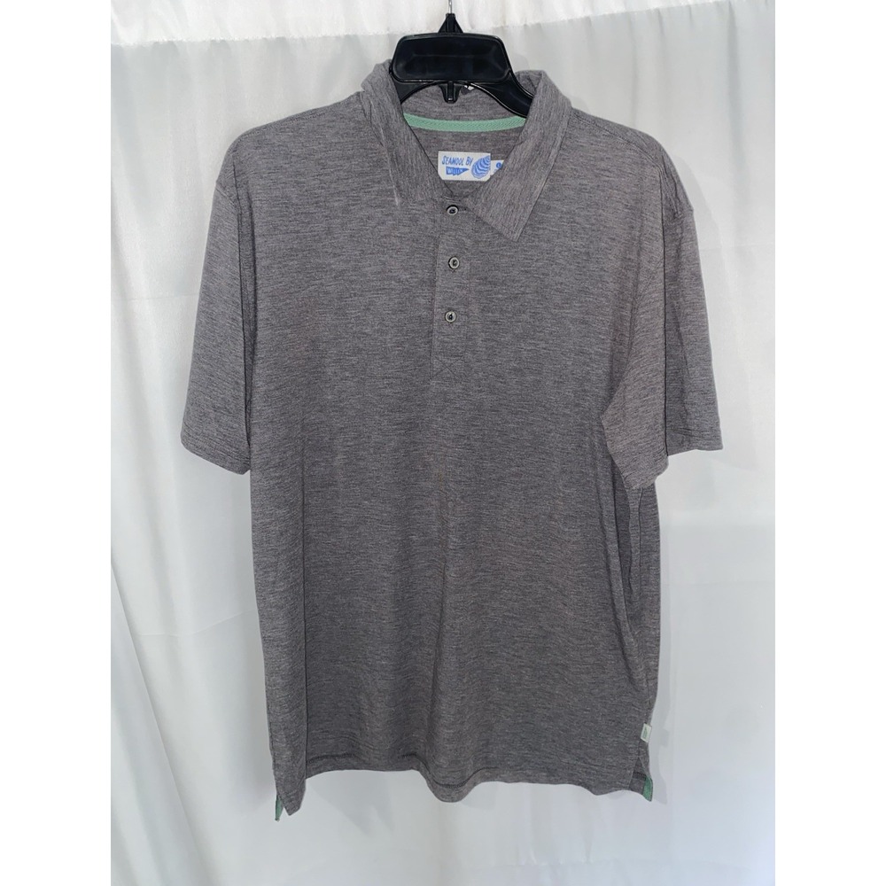 Wellen Seawool Heather Grey Polo‎ Shirt Mens Large